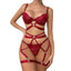 Agustina Conjunto de Encaje Rojo