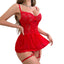 Dominga Babydoll de Encaje Rojo