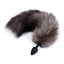 Cola de Zorro con Plug de Silicona - Gris 45 cm
