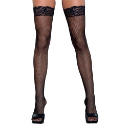 Medias de red con encaje -...