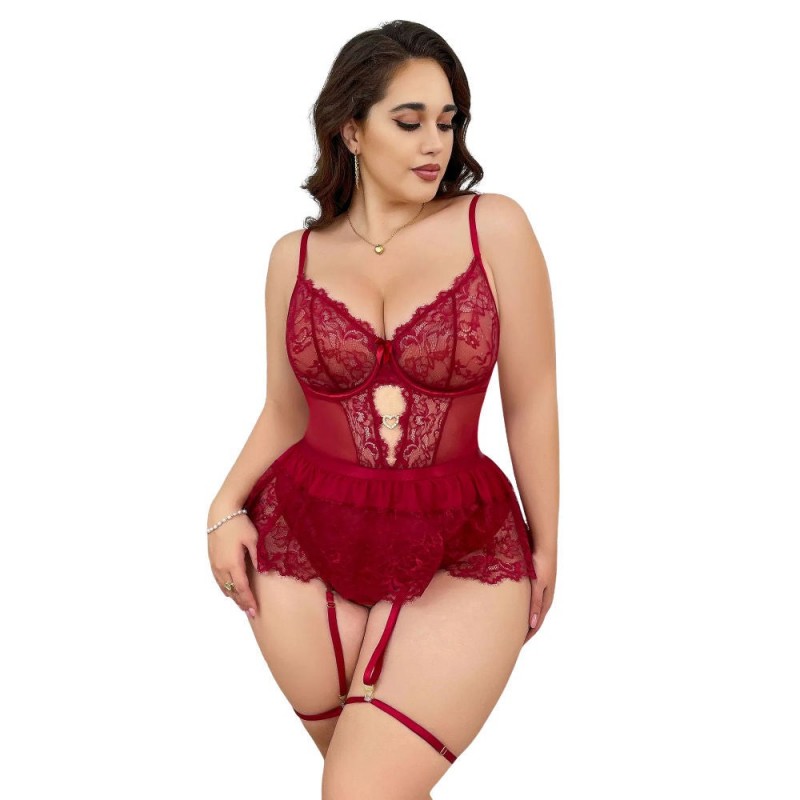 Giselle Body de Encaje Rojo XL