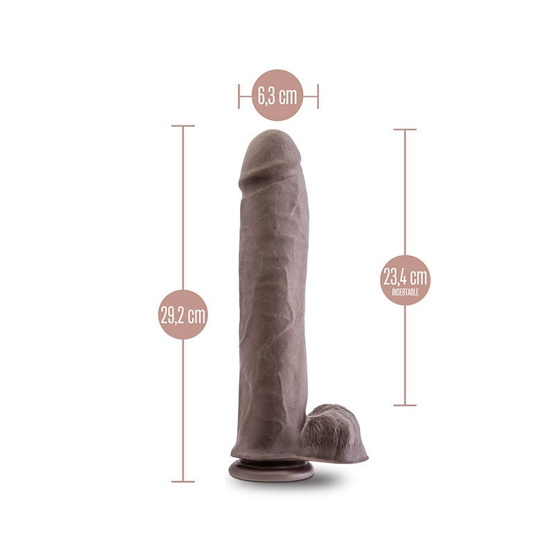 Au Naturel Dildo Doble Densidad 29,2 cm - Chocolate