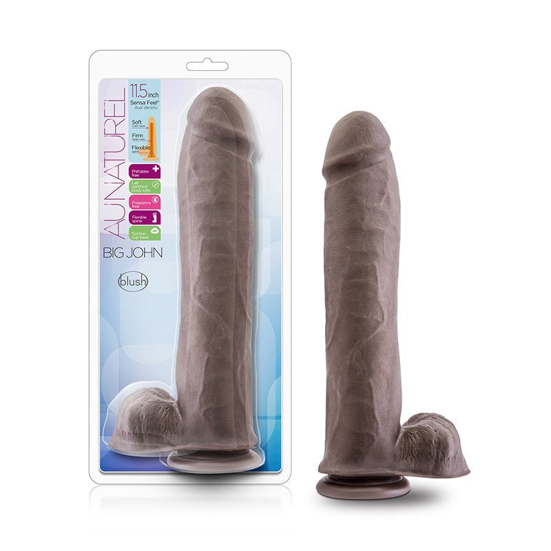 Au Naturel Dildo Doble Densidad 29,2 cm - Chocolate