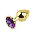 Plug Anal de Acero Dorado - Joya Morada