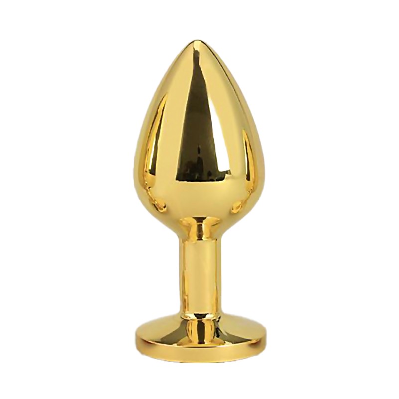 Plug Anal de Acero Dorado - Joya Morada