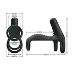 Elish Anillo Vibrador Triple con Funda - Negro