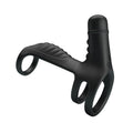 Elish Anillo Vibrador Triple con Funda - Negro