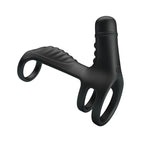 Elish Anillo Vibrador Triple con Funda - Negro