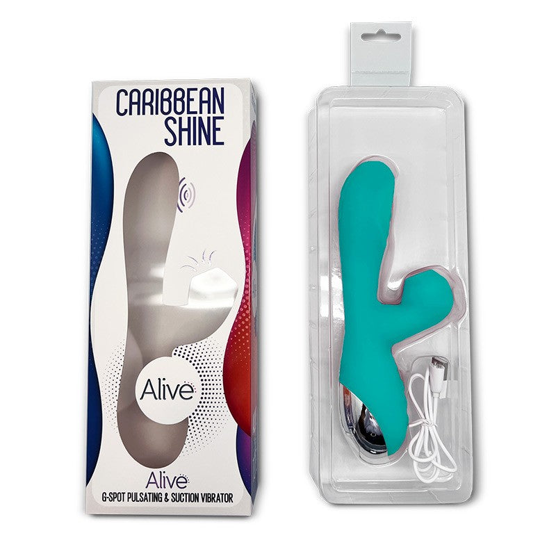 Caribbean Shine Vibrador con Pulsador y Succión - Turquesa