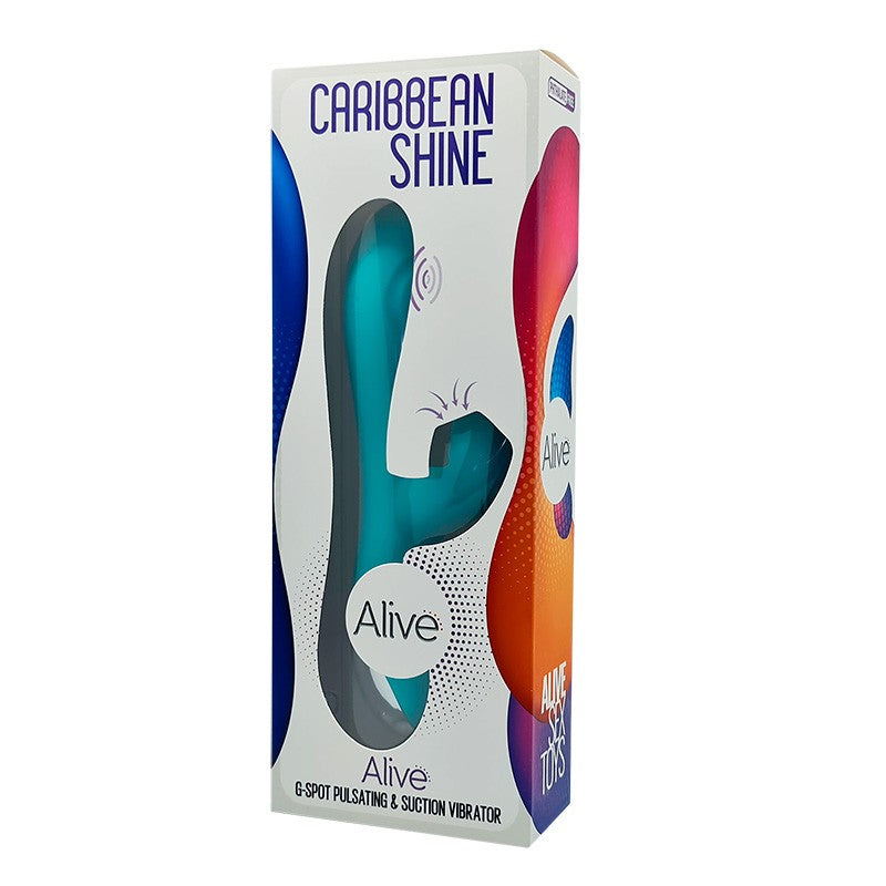 Caribbean Shine Vibrador con Pulsador y Succión - Turquesa