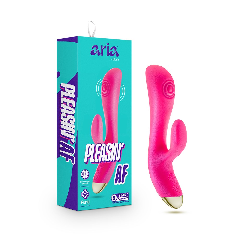 Aria Pleasin' Vibrador Dual Con Pulsador - Fucsia