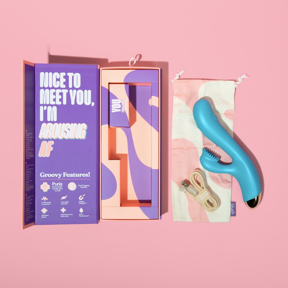 Aria Arousing Vibrador Dual Con Pulsador - Azul