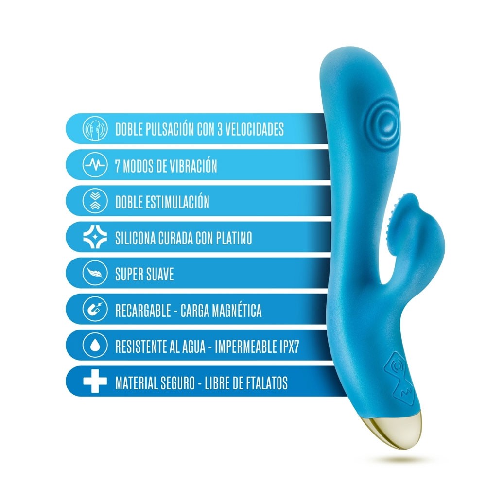 Aria Arousing Vibrador Dual Con Pulsador - Azul