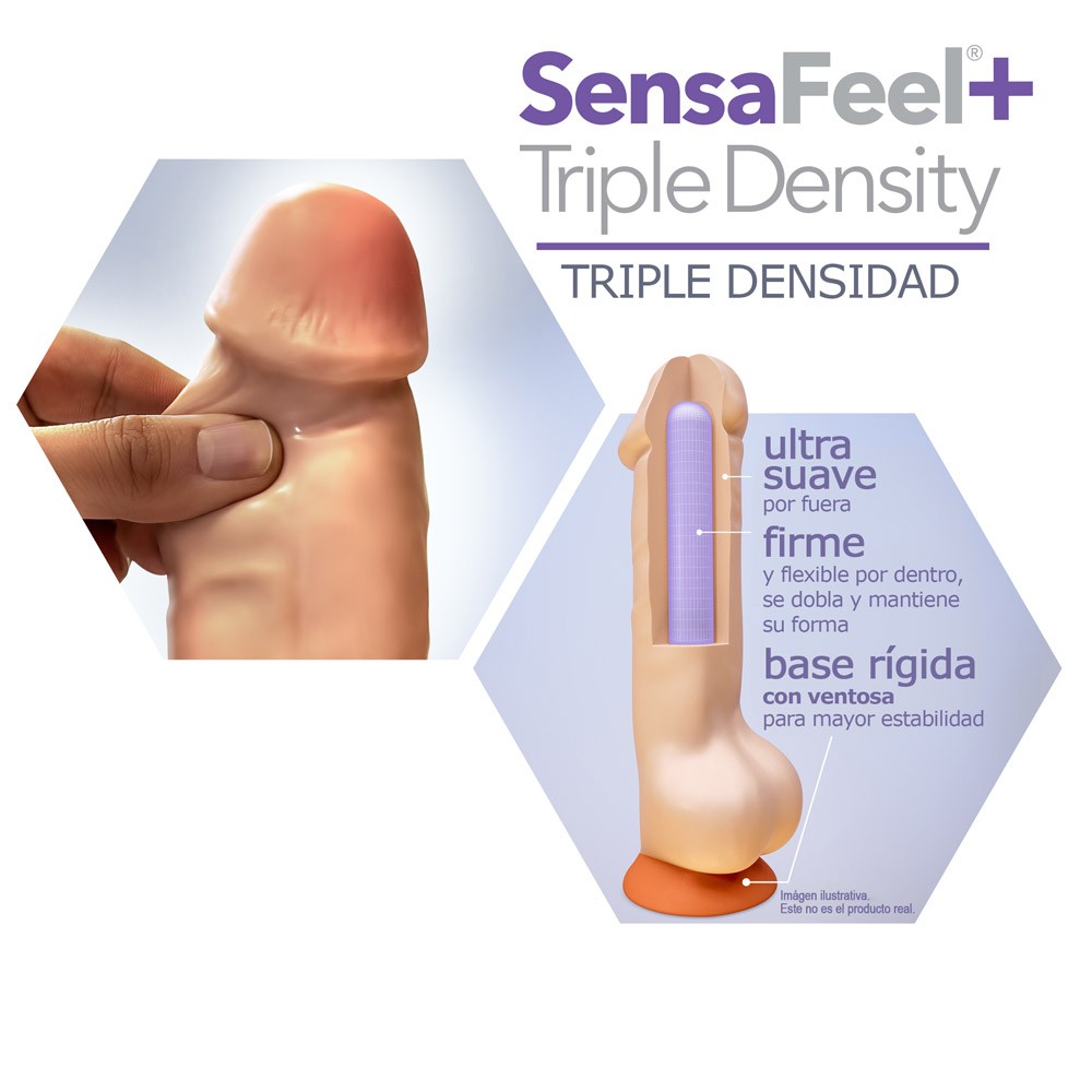 Dr. Skin Plus Dildo Articulado Triple Densidad 24,1 cm - Vainilla