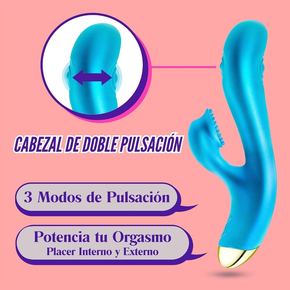 Aria Arousing Vibrador Dual Con Pulsador - Azul
