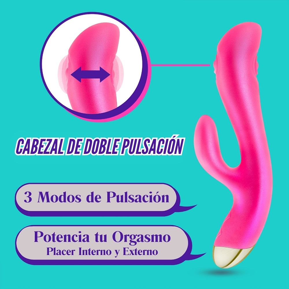 Aria Pleasin' Vibrador Dual Con Pulsador - Fucsia