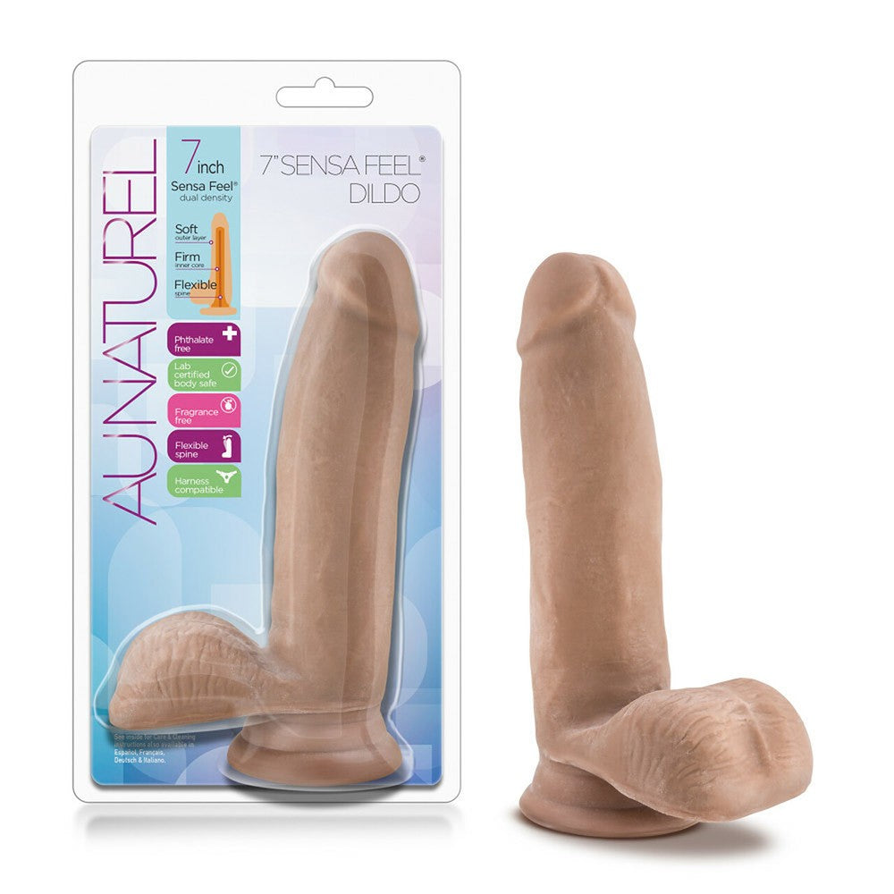 Au Naturel Dildo Doble Densidad 17,8 cm - Moca