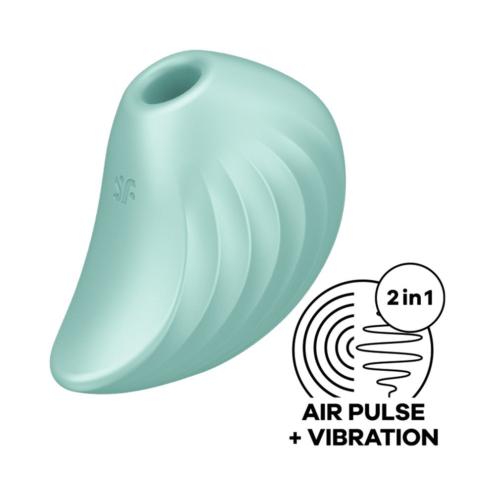 Pearl Diver Succionador y Vibrador - Menta Imagen principal del producto