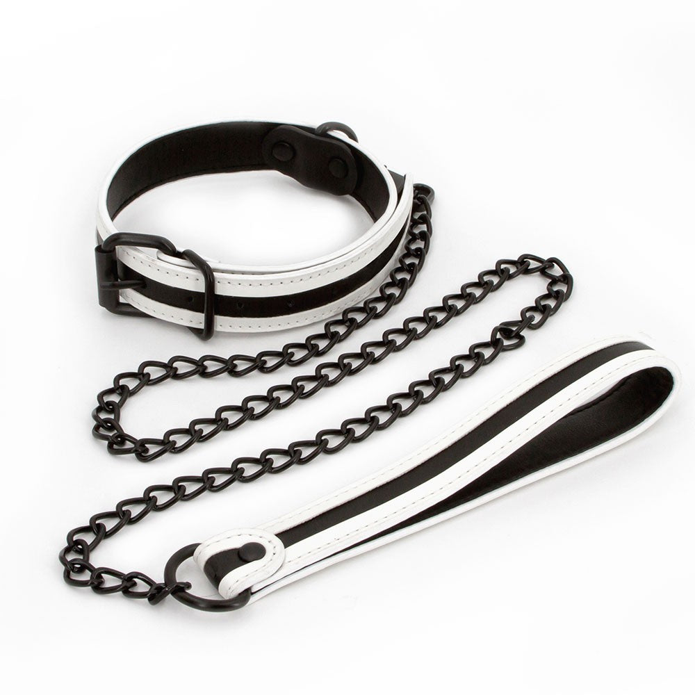 GLO Bondage Collar con Cadena Fluorescente Imagen principal del producto
