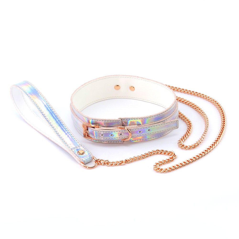 Cosmo Bondage Collar Holográfico con Cadena Imagen principal del producto