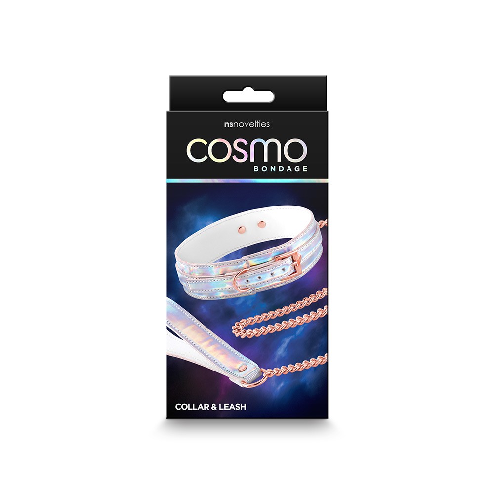 Cosmo Bondage Collar Holográfico con Cadena