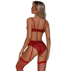 Leonora Conjunto de Encaje Rojo