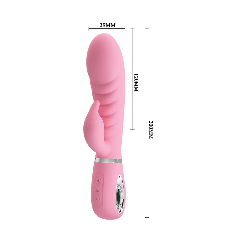 Prescott Vibrador Doble Silicona Extra Suave - Rosa