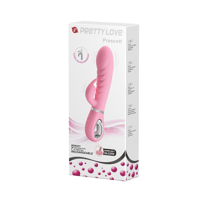 Prescott Vibrador Doble Silicona Extra Suave - Rosa