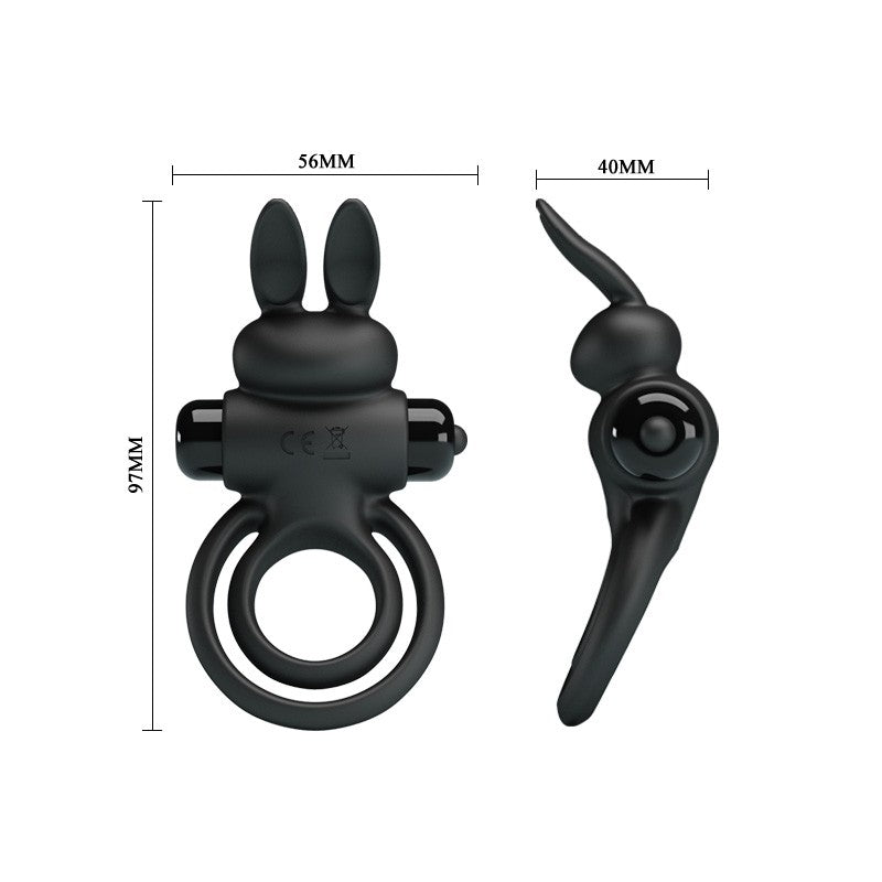 Darey Anillo Conejito Vibrador Doble - Negro Imagen secundaria del producto