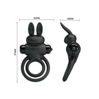 Darey Anillo Conejito Vibrador Doble - Negro