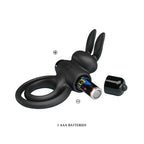 Darey Anillo Conejito Vibrador Doble - Negro
