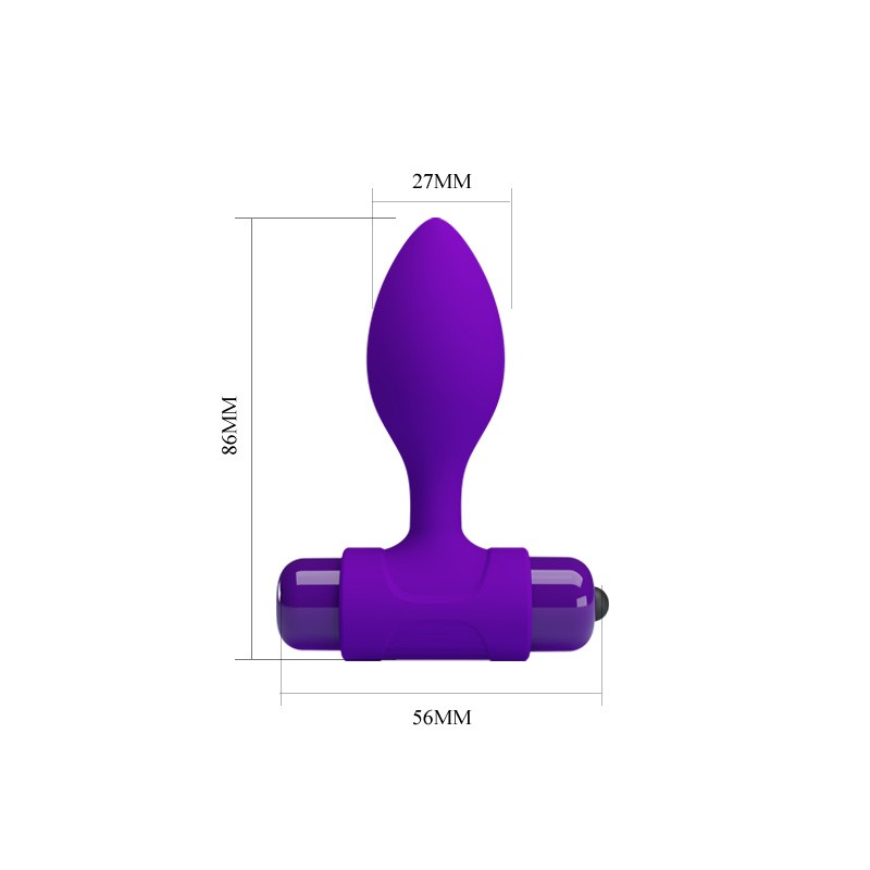 Vibra Butt Plug Anal con Vibración - Morado