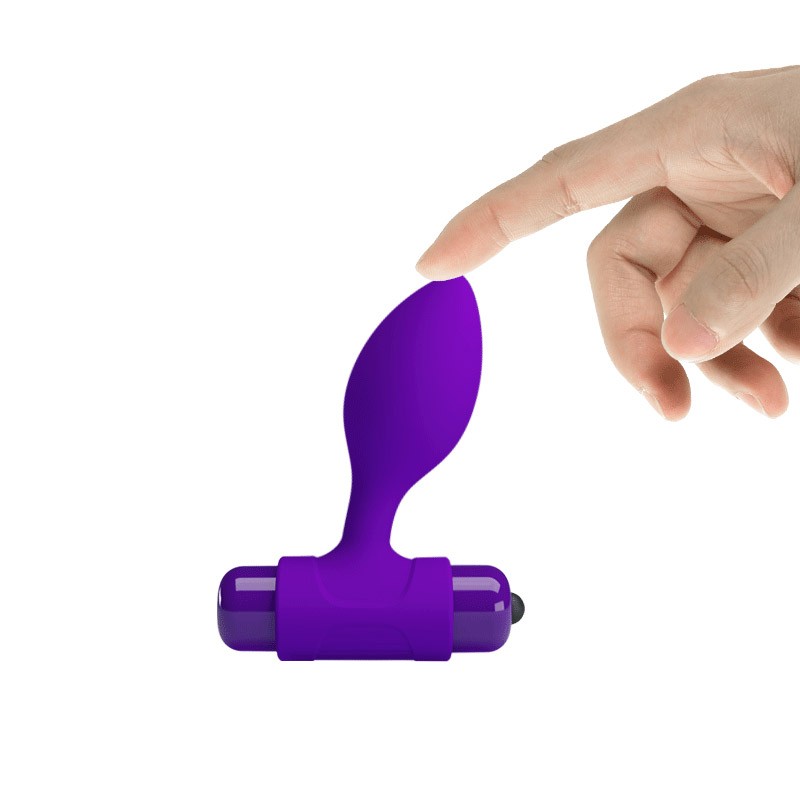 Vibra Butt Plug Anal con Vibración - Morado