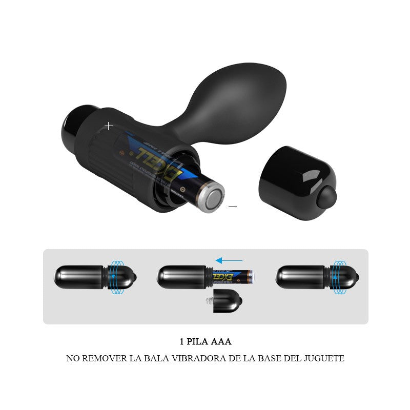 Vibra Butt Plug Anal con Vibración - Negro