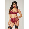 Conjunto Con Portaligas 10619 - Burdeo