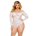 Body Con Encaje y Portaligas 10736 - Blanco