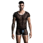 Conjunto Bóxer y Camiseta Malla Encaje 7232