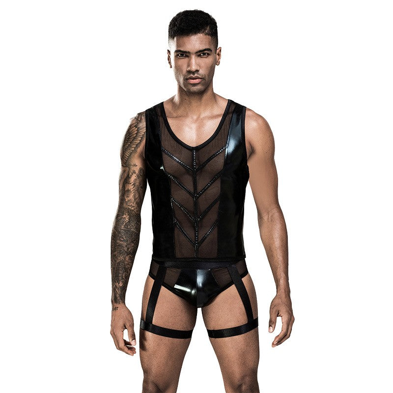 Conjunto Brief con Portaligas y Camiseta Wetlook 7233