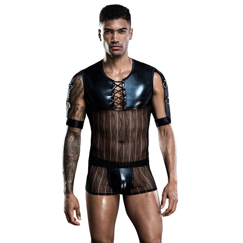 Conjunto Bóxer y Camiseta Encaje Wetlook 7235 Imagen principal del producto