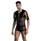Conjunto Bóxer y Camiseta Encaje Wetlook 7235