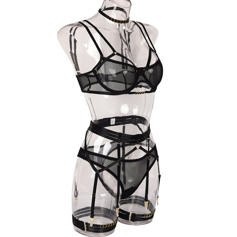 Conjunto con Portaligas 3164 - Negro