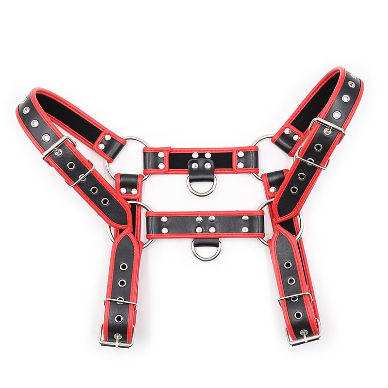 Bulldog Arnés de Pecho con Correas - Rojo