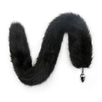 Cola de Zorro con Plug de Metal 75 cm - Negro