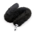 Cola de Zorro con Plug de Metal 75 cm - Negro