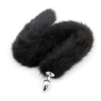 Cola de Zorro con Plug de Metal 75 cm - Negro