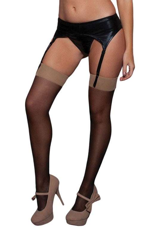 Medias Lisas con Costura - Negro 20417 Imagen secundaria del producto