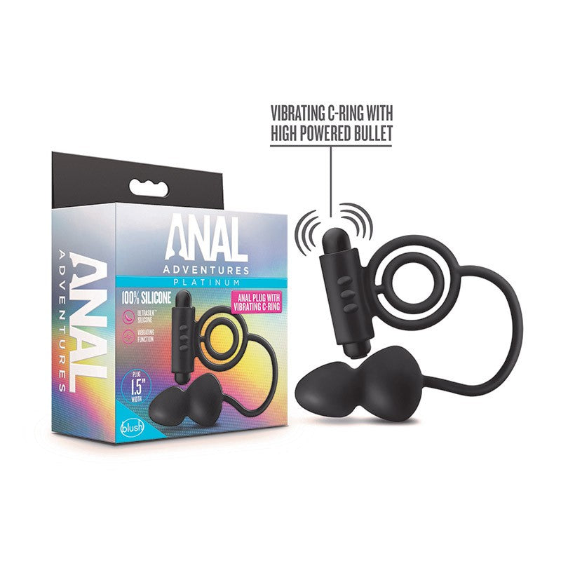 Anal Adventures Platinum Plug Anal Con Anillo Vibrador Doble