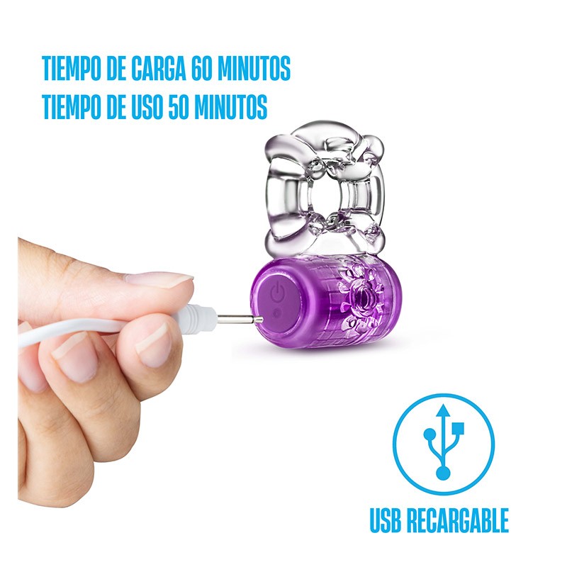 Pleaser Anillo Vibrador Recargable - Morado
