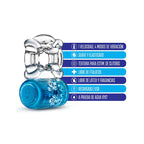 Pleaser Anillo Vibrador Recargable - Azul