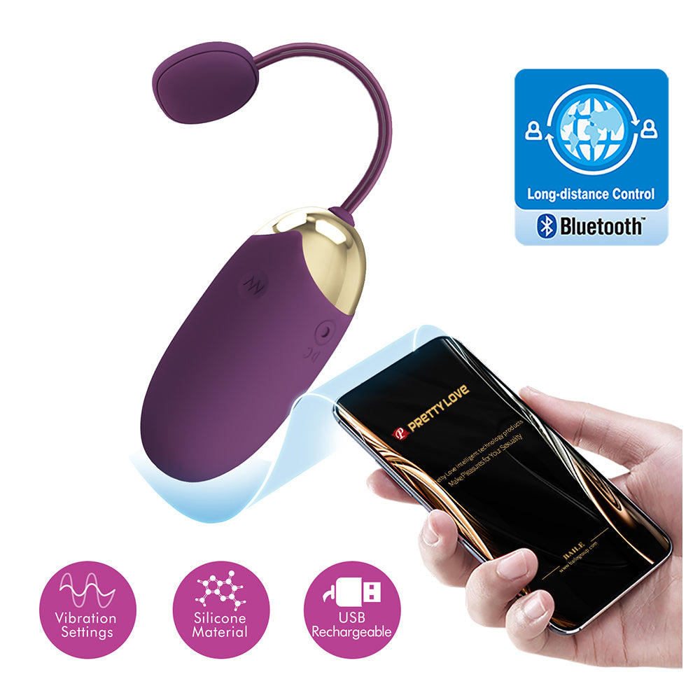 Abner Huevo Vibrador con APP - Morado